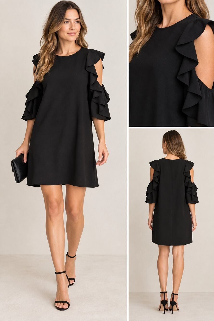 No. 21 Black Dress with ruffles Size 38